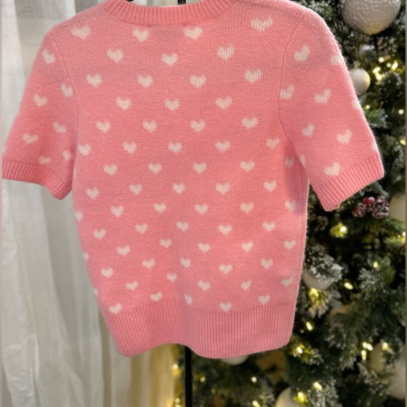 Pink Heart Pattern Sweater - Picture 2 of 6